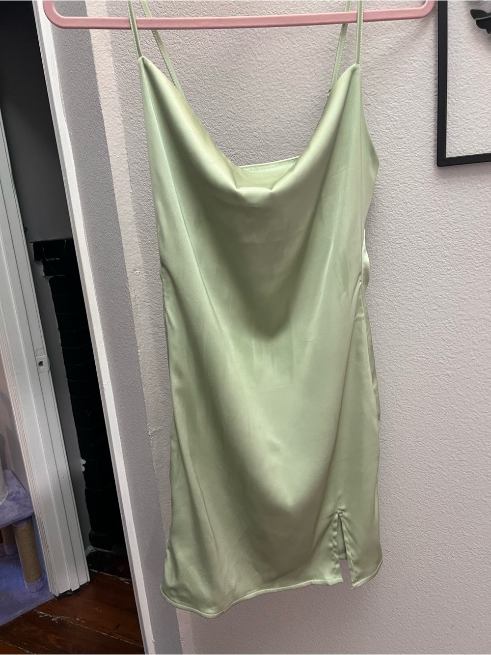 GREEN PASTEL MINI DRESS